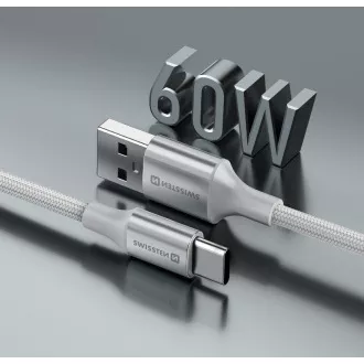 SWISSTEN ADATKÁBEL TEXTILE II USB / USB-C 1,5 M FEHÉR
