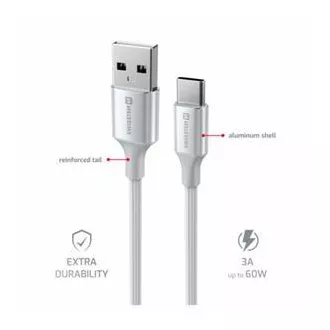 SWISSTEN ADATKÁBEL TEXTILE II USB / USB-C 1,5 M FEHÉR
