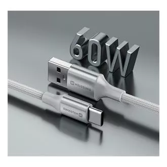 SWISSTEN ADATKÁBEL TEXTILE II USB / USB-C 1,5 M FEHÉR