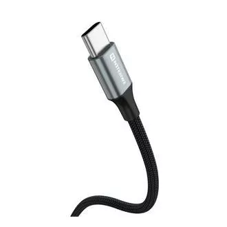 SWISSTEN ADATKÁBEL TEXTILE II USB / USB-C 1,5 M FEKETE