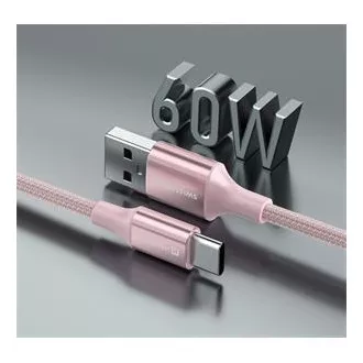SWISSTEN ADATKÁBEL TEXTILE II USB / USB-C 1,5 M RÓZSASZÍNŰ SWISSTEN ADATKÁBEL TEXTILE II USB / USB-C 1,5 M RÓZSASZÍNŰ