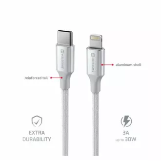 SWISSTEN ADATKÁBEL TEXTILE II USB-C / LIGHTNING 1,5 M FEHÉR