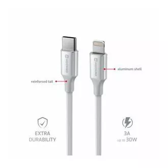 SWISSTEN ADATKÁBEL TEXTILE II USB-C / LIGHTNING 1,5 M FEHÉR