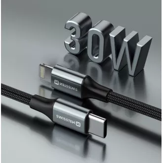SWISSTEN ADATKÁBEL TEXTILE II USB-C / LIGHTNING 1,5 M FEKETE SWISSTEN ADATKÁBEL TEXTILE II USB-C / LIGHTNING 1,5 M FEKETE