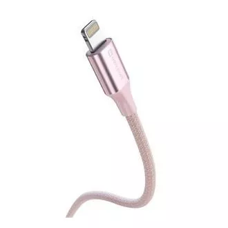 SWISSTEN ADATKÁBEL TEXTILE II USB-C / LIGHTNING 1,5 M RÓZSASZÍNŰ