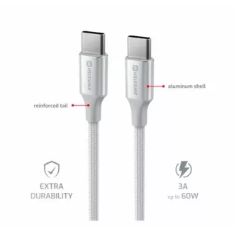 SWISSTEN ADATKÁBEL TEXTILE II USB-C / USB-C 1,5 M FEHÉR