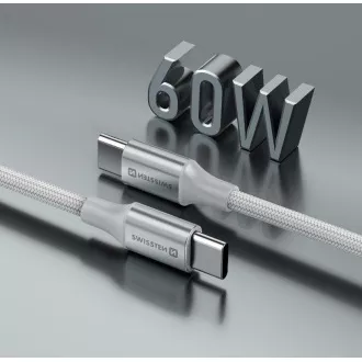 SWISSTEN ADATKÁBEL TEXTILE II USB-C / USB-C 1,5 M FEHÉR