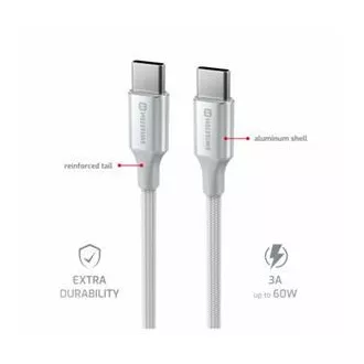 SWISSTEN ADATKÁBEL TEXTILE II USB-C / USB-C 1,5 M FEHÉR