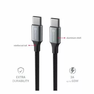 SWISSTEN ADATKÁBEL TEXTILE II USB-C / USB-C 1,5 M FEKETE