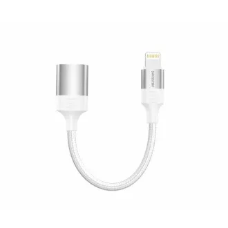 SWISSTEN OTG ADAPTER TEXTIL LIGHTNING (férfi) / USB-A (női) 0,12 M FEHÉR