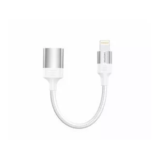 SWISSTEN OTG ADAPTER TEXTIL LIGHTNING (férfi) / USB-A (női) 0,12 M FEHÉR