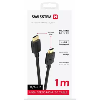 SWISSTEN HDMI HDMI 4K 60Hz 1,0 M PVC kábel HDMI 60Hz 1,0 M-re SWISSTEN HDMI HDMI 4K 60Hz 1,0 M PVC kábel HDMI 60Hz 1,0 M-re