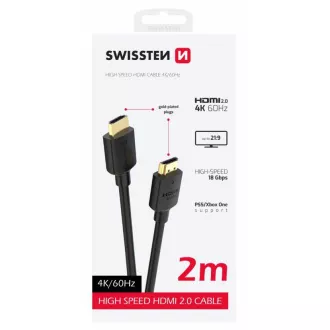 SWISSTEN HDMI HDMI 4K 60Hz 2.0 M PVC kábel HDMI 60Hz 2.0 M-re