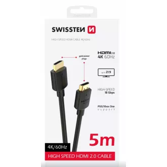 SWISSTEN HDMI HDMI 4K 60Hz 5,0 M PVC kábel HDMI 60Hz 5,0 M-re