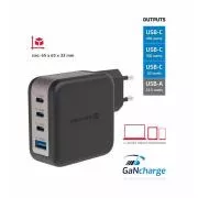 SWISSTEN NETWORK ADAPTER GaN 3x USB-C 100W PD   1x USB-A 18W QC FEKETE