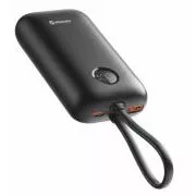 SWISSTEN POWER BANK VOLTBOX 35W 10000 mAh BEÁLLÍTOTT USB-C ÉS LIGHTNING KABELEK FEKETE