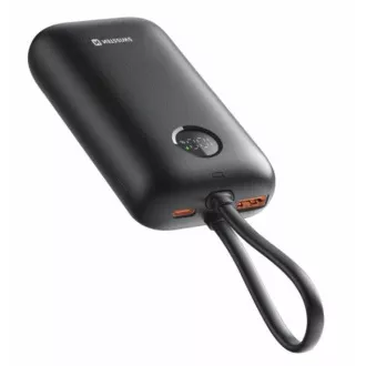 SWISSTEN POWER BANK VOLTBOX 35W 10000 mAh BEÁLLÍTOTT USB-C ÉS LIGHTNING KABELEK FEKETE