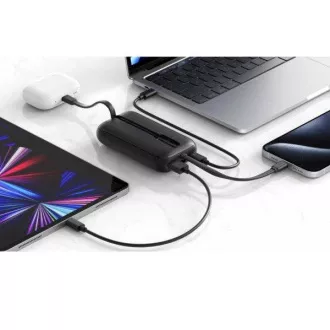 SWISSTEN POWER BANK VOLTBOX 35W 10000 mAh BEÁLLÍTOTT USB-C ÉS LIGHTNING KABELEK FEKETE