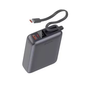 SWISSTEN POWER BANK 20000 mAh 45W INTEGRÁLT USB-C Kábellel TÖKÉLETESEN ezüstszínű