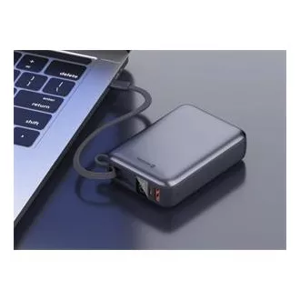 SWISSTEN POWER BANK 20000 mAh 45W INTEGRÁLT USB-C Kábellel TÖKÉLETESEN ezüstszínű