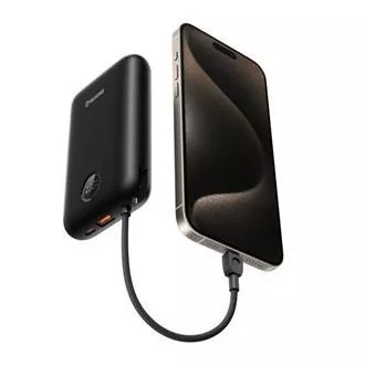 SWISSTEN POWER BANK VOLTBOX 35W 30000 mAh BEÁLLÍTOTT USB-C ÉS LIGHTNING KABELEK FEKETE