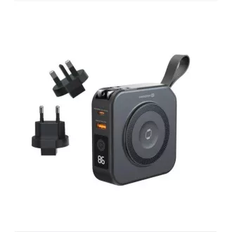 SWISSTEN POWER BANK ALL-IN-ONE PRO VÁLTOZHATÓ HIDESZEL (USA, EU, UK) 10000 mAh 20W FEKETE