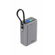 SWISSTEN POWER BANK TRAVEL 25000 mAh (96.25Wh) 100W BEÁLLÍTOTT USB-C Kábellel SZÜRKE