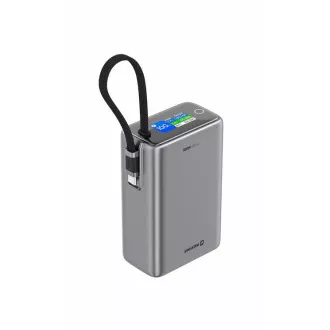 SWISSTEN POWER BANK TRAVEL 25000 mAh (96.25Wh) 100W BEÁLLÍTOTT USB-C Kábellel SZÜRKE