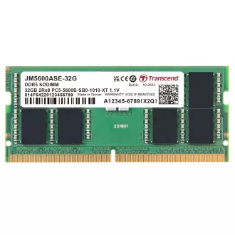 Transcend memória 32GB DDR5 5600 SODIMM (JetRam) 2Rx8 2Gx16 CL46 1.1V