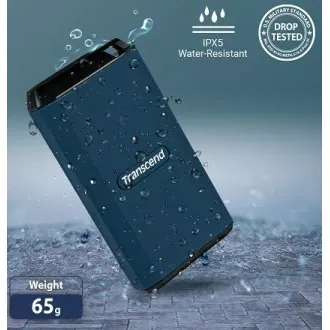 Transcend ESD410C 2TB, USB 20Gbps Type C, külső tartós SSD (3D NAND flash), 2000MB/R, 2000MB/W, kék színű
