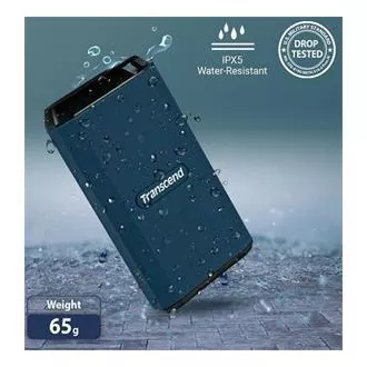 Transcend ESD410C 2TB, USB 20Gbps Type C, külső tartós SSD (3D NAND flash), 2000MB/R, 2000MB/W, kék színű