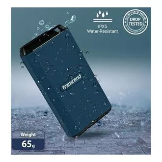 Transcend ESD410C 4TB, USB 20Gbps Type C, külső tartós SSD (3D NAND flash), 2000MB/R, 2000MB/W, kék színű