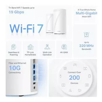 TP-Link WiFi router Deco BE85(2-pack) BE19000, WiFi 7, 1x 10GLAN, 2x 2.5GLAN, 1x 10GLAN/SFP , USB, 2.4/5/6GHz