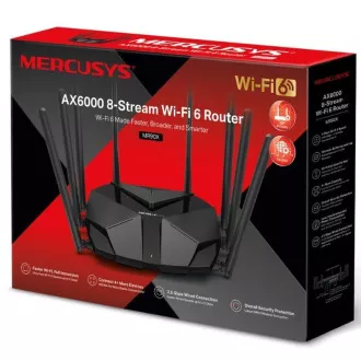 MERCUSYS MR90X - AX6000 WiFi 6 router dual AP/WiFi router, 3x GLAN, 1x GWAN/ 574Mbps 2.4/ 2402Mbps 5GHz