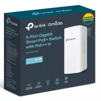 TP-Link SG2005P-PD Smart Switch, 4x GLAN PoE-val, 1x GLAN PoE-in, 90W, Omada SDN