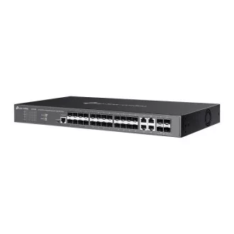 TP-Link SG3428XF Omada 24 portos SFP L2  menedzselt kapcsoló 4 10GE SFP  bővítőhelyekkel