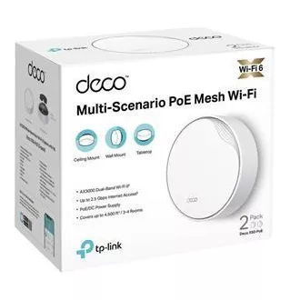 TP-Link Deco X50-PoE(2-pack) - AX3000 Multi-Gig 2,5 Gbps Mesh Wi-Fi 6 rendszer PoE-vel - HomeShield (2-pack)