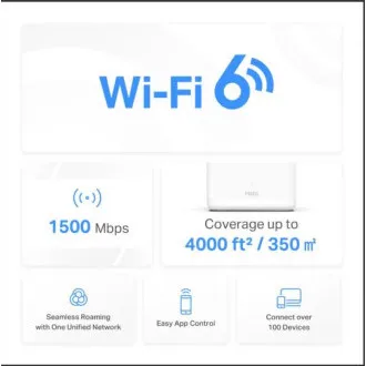 TP-Link WiFi router Mercusys Halo H60X(2-pack) WiFi 6, AX1500, 3x GLAN2.4/5 GHz - Használt TP-Link WiFi router Mercusys Halo H60X(2-pack) WiFi 6, AX1500, 3x GLAN2.4/5 GHz - Használt