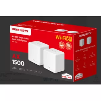 TP-Link WiFi router Mercusys Halo H60X(2-pack) WiFi 6, AX1500, 3x GLAN2.4/5 GHz