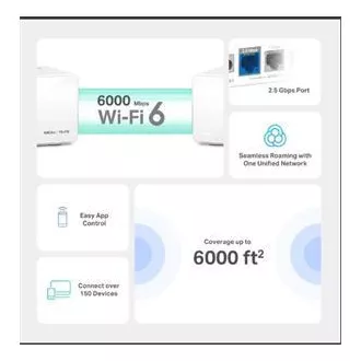 TP-Link WiFi router Mercusys Halo H90X(3-pack) WiFi 6, AX6000, 1x 2.5GLAN, 2x GLAN
