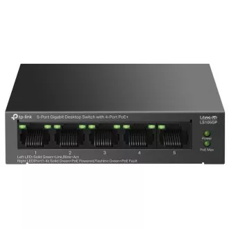 TP-Link LS105GP kapcsoló 1x GLAN, 4x GLAN PoE , 65W, 65W TP-Link LS105GP kapcsoló 1x GLAN, 4x GLAN PoE , 65W, 65W