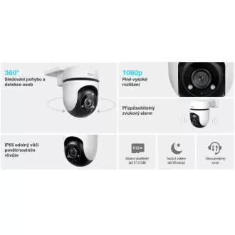 TP-Link Tapo C500 - Kültéri WiFi kamera PTZ dome, 2MP (1920x1080), ONVIF TP-Link Tapo C500 - Kültéri WiFi kamera PTZ dome, 2MP (1920x1080), ONVIF