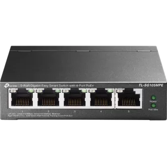 TP-Link kapcsoló TL-SG105MPE Easy Smart, 5x GLAN, 4x PoE , 120W