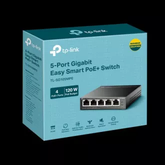 TP-Link kapcsoló TL-SG105MPE Easy Smart, 5x GLAN, 4x PoE , 120W