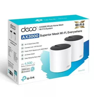TP-Link Deco X55(2-pack) - AX3000 Wi-Fi 6 Mesh rendszer az egész ház lefedettségéhez - HomeShield - (2-pack)
