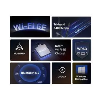 MERCUSYS MA86XE - PCI Express adapter AXE5400, vezeték nélküli WiFi 6E