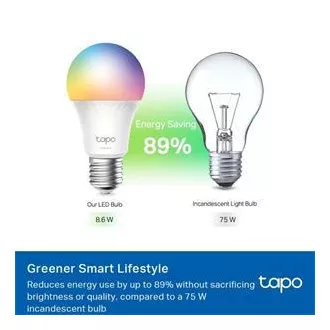 TP-Link Tapo L535E, Intelligens Wi-Fi LED izzó színes, 2500-6500K, E27
