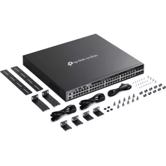 TP-Link SG6654X Omada 48 portos Gigabit Stackable L3 switch, 48 Gigabit RJ45 port és 6× 10 Gbps SFP  bővítőhely