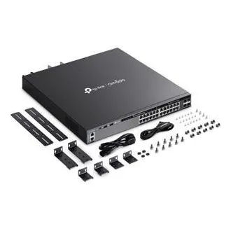 TP-Link SG6428XHP Omada 24 portos Gigabit RJ45 stackable L3 PoE  switch, 720 W teljes PoE költségvetés