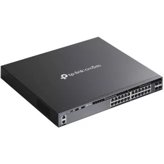 TP-Link SG6428X Omada 24 portos Gigabit RJ45 stackable L3 switch, 4×10 Gbps SFP  bővítőhelyek